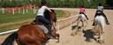 Auf Rennbahn für Pferde in Spanien galoppieren